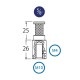 TRITON BLUE SP2 ADAPTADOR SPIGOT ACERO CON ROSCA HEMBRA M10 008-027