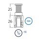 TRITON BLUE SP1 ADAPTADOR SPIGOT ACERO CON ROSCA HEMBRA 5/8
