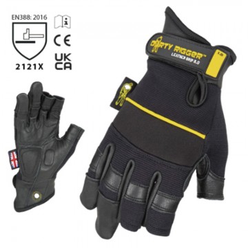 DIRTY GUANTE T-XXL LEATHER GRIP - FRAMER (3 dedos cortados) Tercera piel (V3)