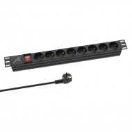 AUDIBAX PSR8-PWC Base 8 Schuko formato Rack 19" 1U con Int. On/Off