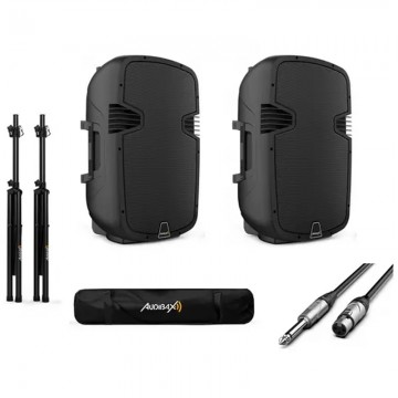 2 X AUDIBAX ARKANSAS 15 ALTAVOCES PRO 15" BLUETOOTH 800 W + SOPORTES ALTAVOZ TRI