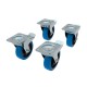 ADMIRAL Set Castor 160mm x4 ruedas ZEWACW34Silvr Castor 160mm con freno WLL 300kg