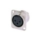 NEUTRIK XLR 3 PIN HEMBRA CHASIS color PLATA TIPO L