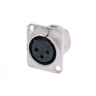 NEUTRIK XLR 3 PIN HEMBRA CHASIS color PLATA TIPO L