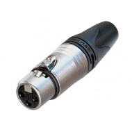 NEUTRIK XLR 3 HEMBRA AEREO color PLATA contactos PLATA (Cable 8 mm - 10 mm O.D)