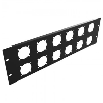 Audibax Rack Panel Vent 3U 12H Panel Ventilado para Racks