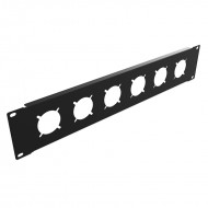 Audibax panel rack de 2U para 6 conectores schuko