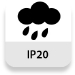 IP20. Protegido contra objetos sólidos de hasta 12 mm³.