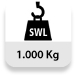 Carga máxima soportada (SWL o CMU): 1000 Kg.
