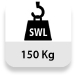 Carga máxima soportada (SWL o CMU): 150 Kg.