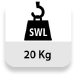 Carga máxima soportada (SWL o CMU): 20 Kg.
