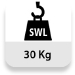 Carga máxima soportada (SWL o CMU): 30 Kg. Carga máxima soportada (SWL o CMU): 30 Kg.
