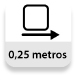 Longitud: 0,25 metros